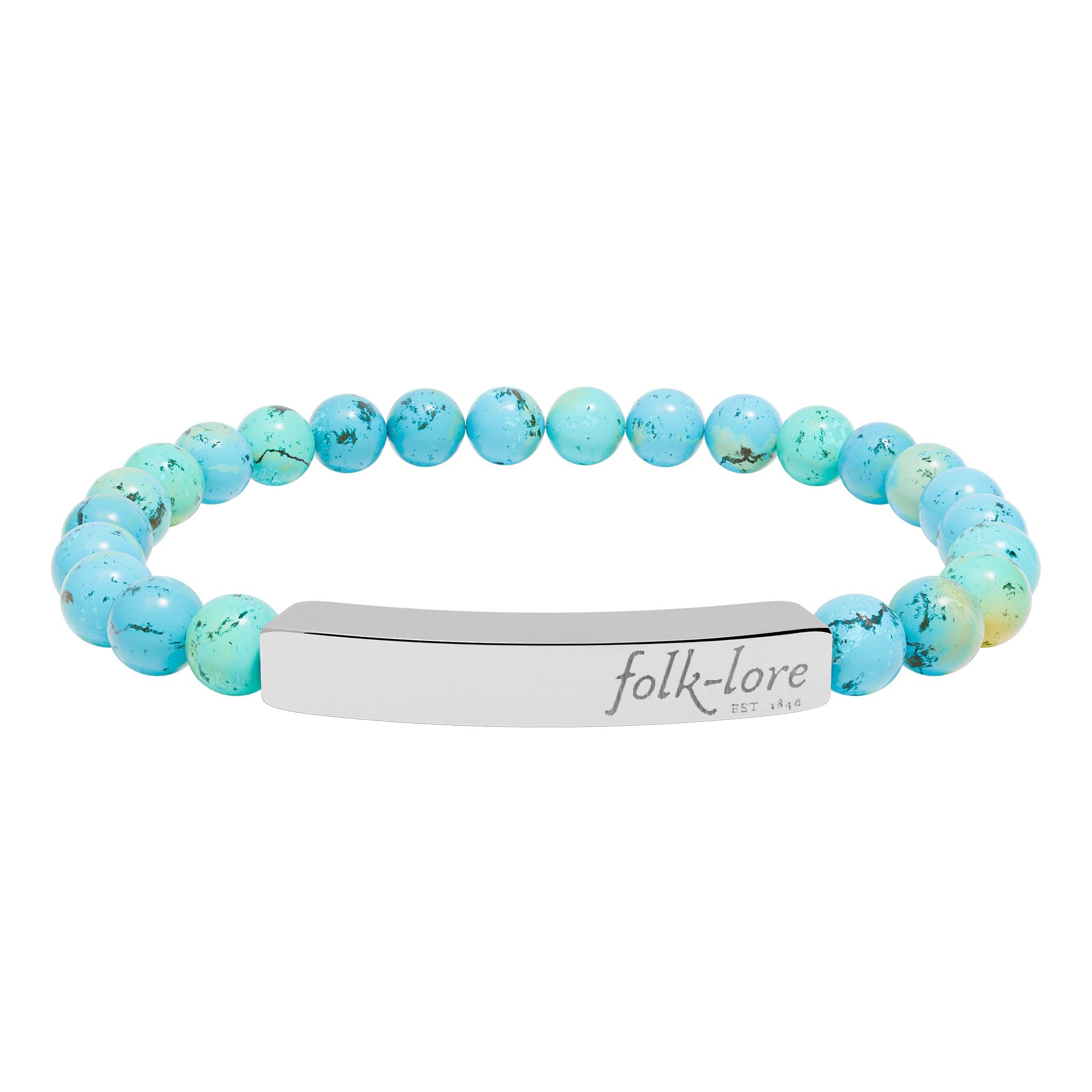 Folk-Lore Est. 1846 Natural Stone Bar Bracelet — Limited Edition Beaded Jewelry