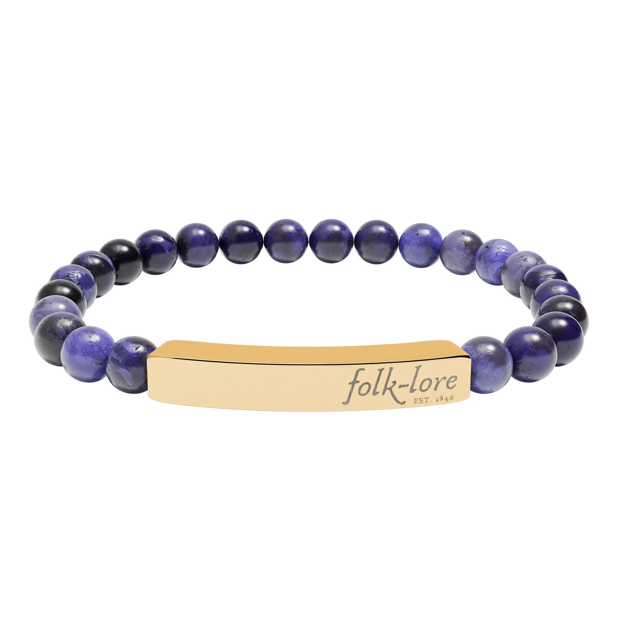 Folk-Lore Est. 1846 Natural Stone Bar Bracelet — Limited Edition Beaded Jewelry
