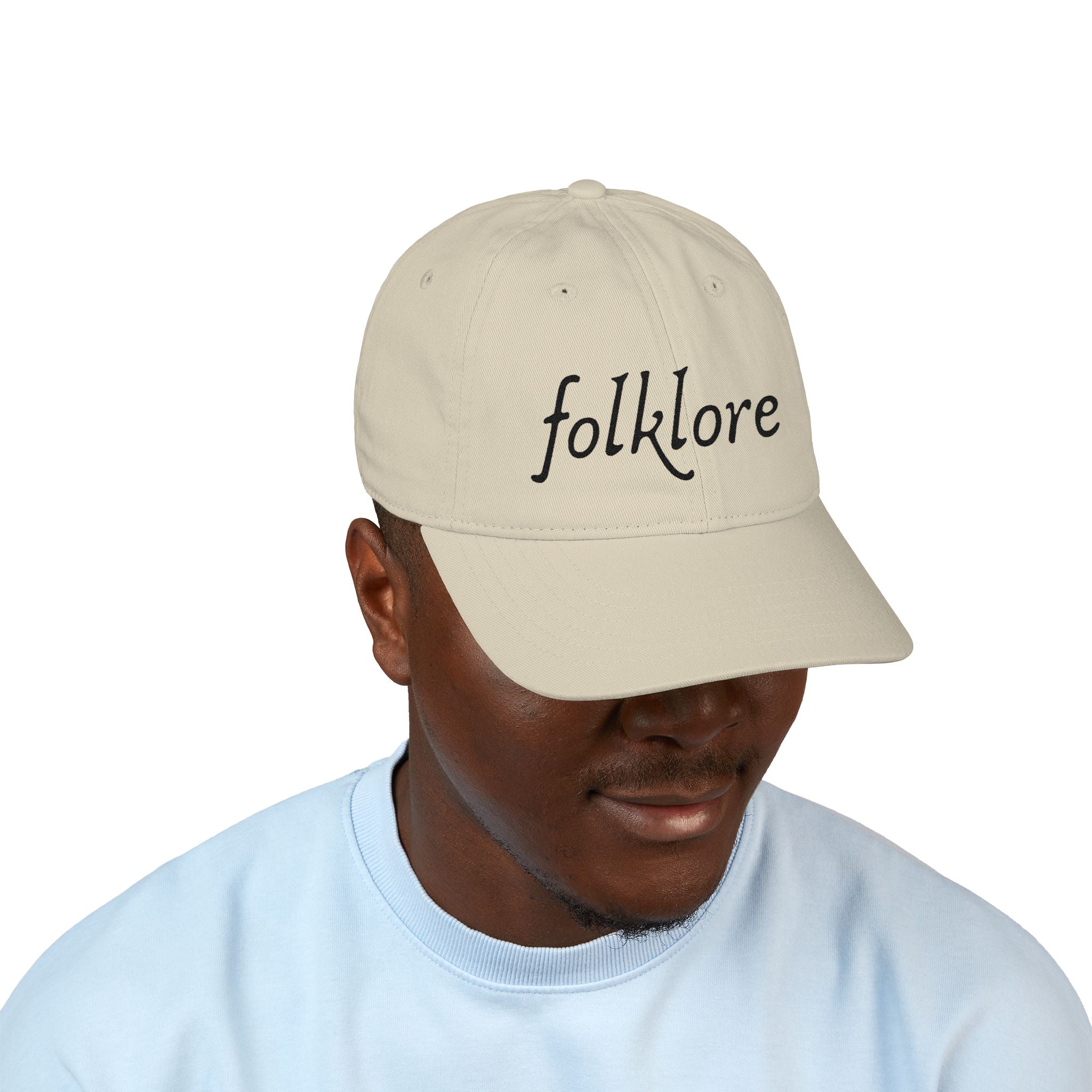 Folklore Embroidered Baseball Cap — Essential Organic Cotton Hat