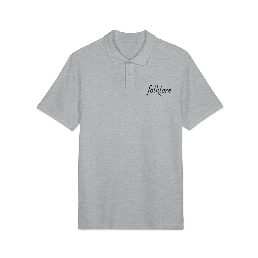 Folklore Embroidered Polo — Essential Grey Pique Collared Shirt