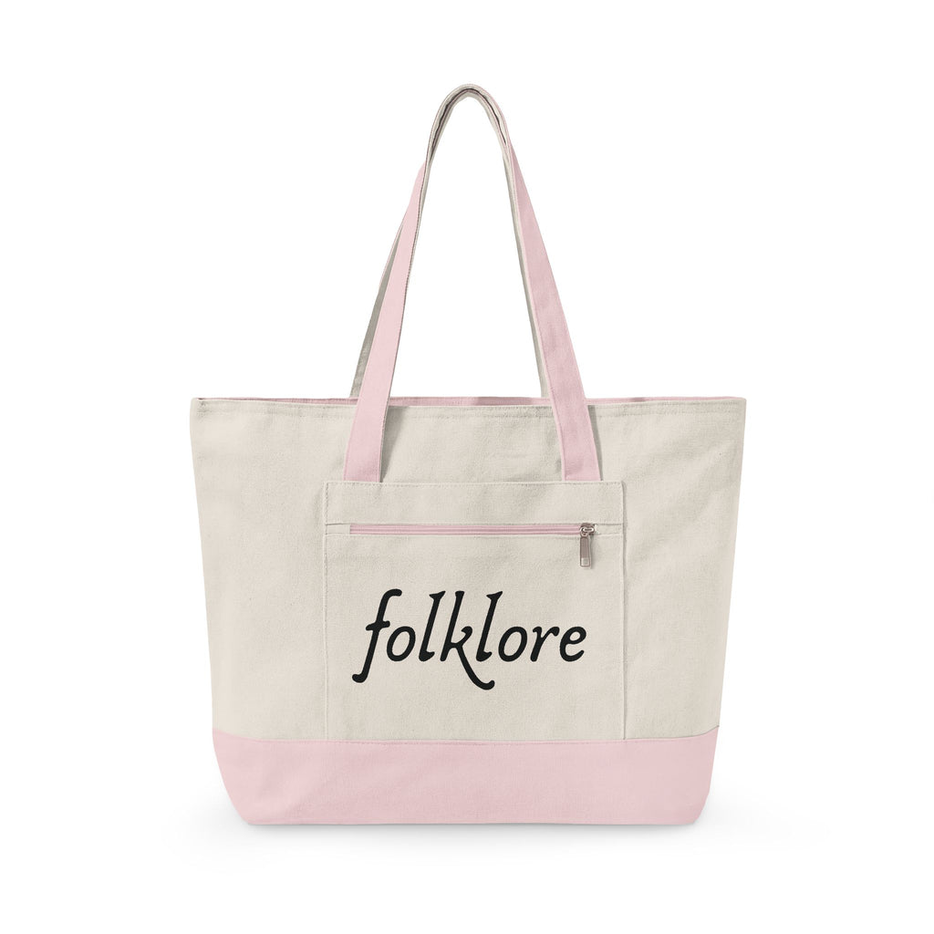 Folklore Large Tote Bag — Essential Zippered Canvas Carryall