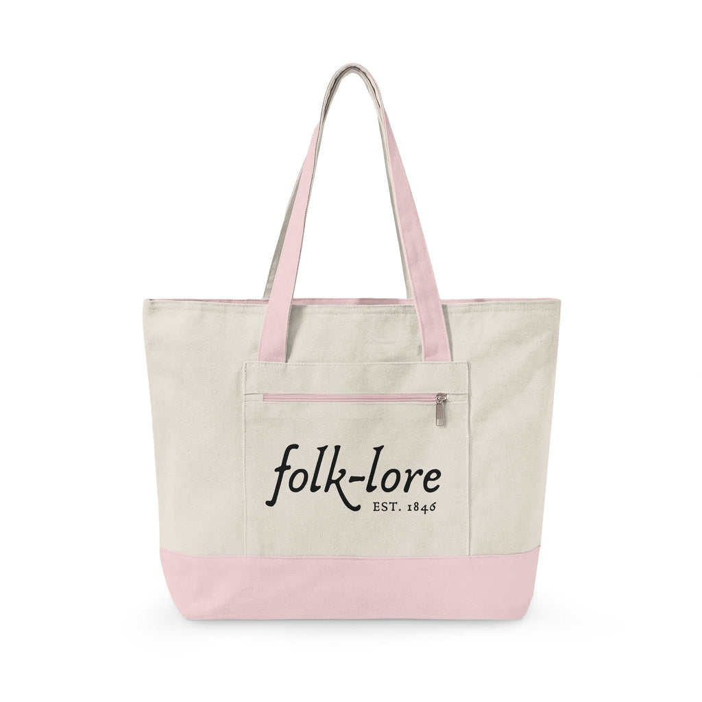 Folk-lore Est. 1846 Large Tote Bag — Limited Edition Zippered Canvas Carryall