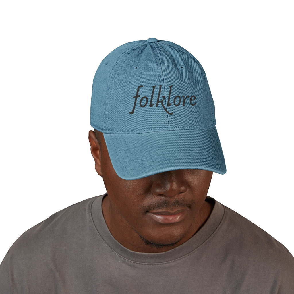 Folklore Embroidered Denim Hat — Essential Baseball Cap