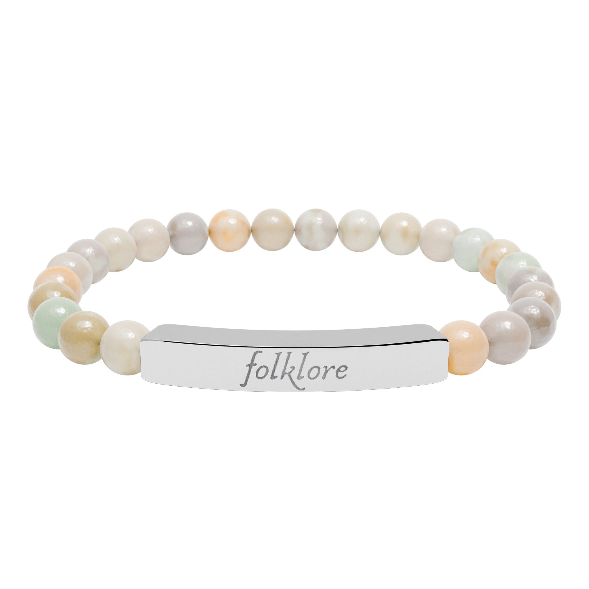 Folklore Natural Stone Bar Bracelet — Essential Beaded Jewelry