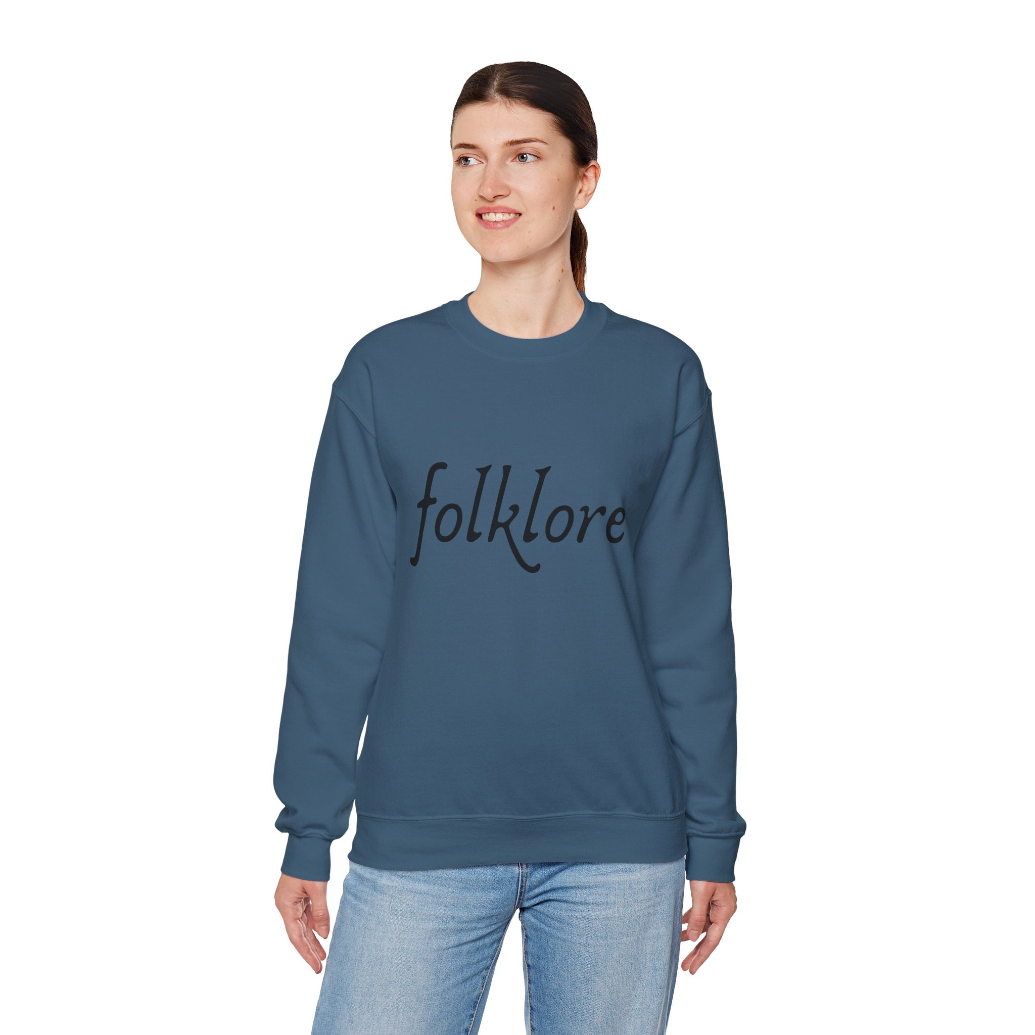 Folklore Embroidered Sweatshirt - Essential Cozy Crewneck Sweater