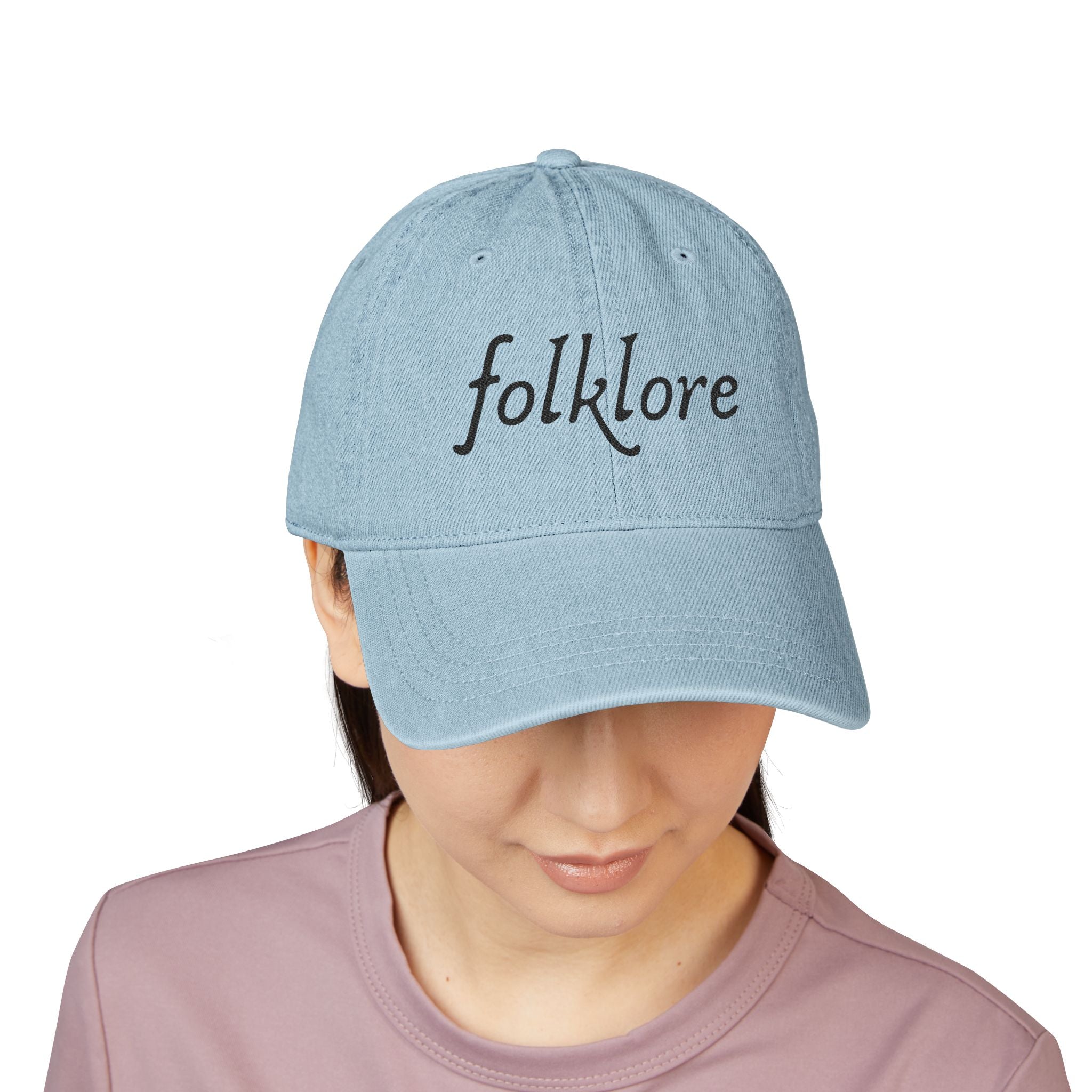 Folklore Embroidered Denim Hat — Essential Baseball Cap