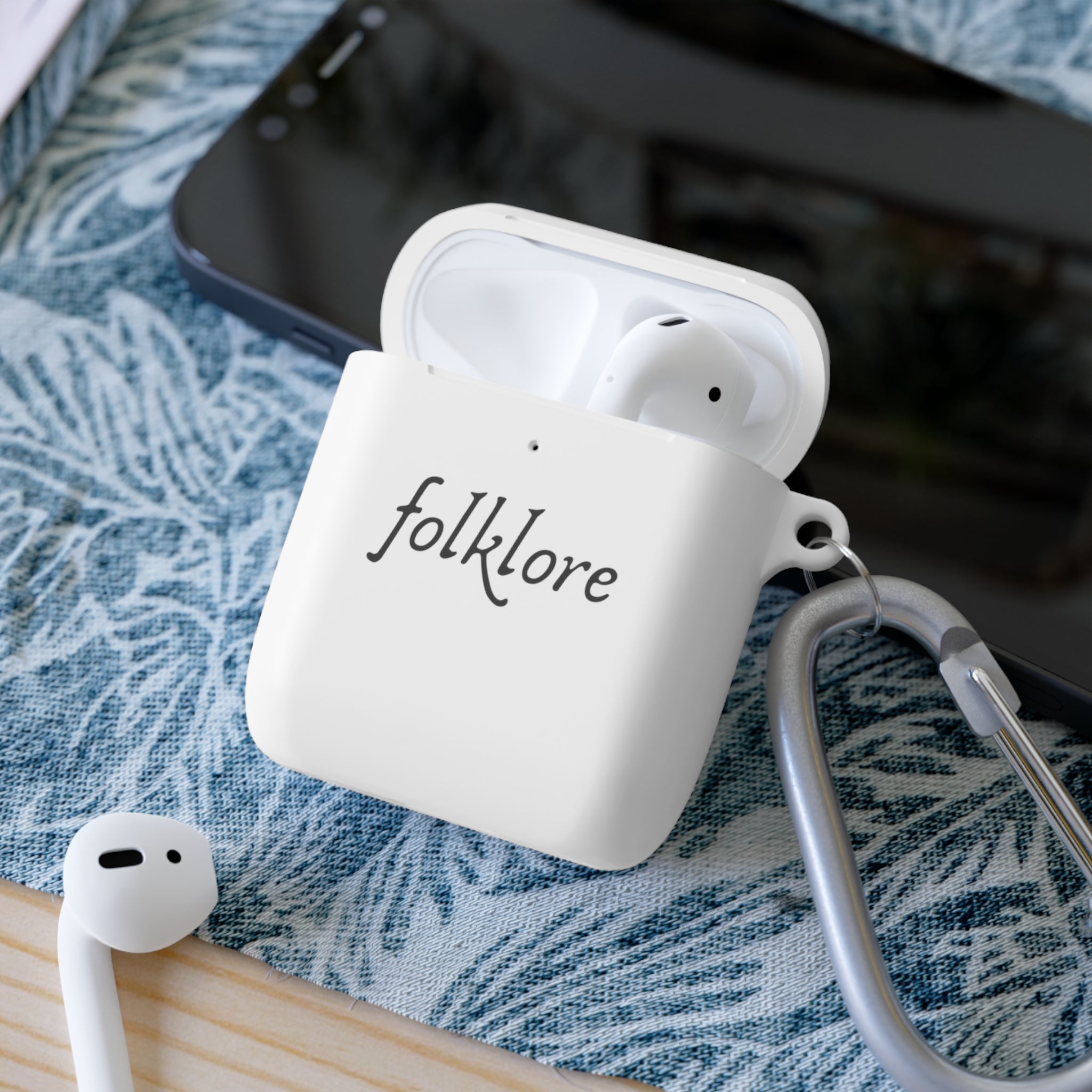 Folklore AirPods Case Cover with Carabiner – Essential Protective Silicone Sleeve - AirPods & AirPods Pro