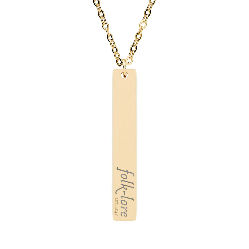 Folk-Lore Est. 1846 Vertical Bar Necklace – Limited Edition Pendant