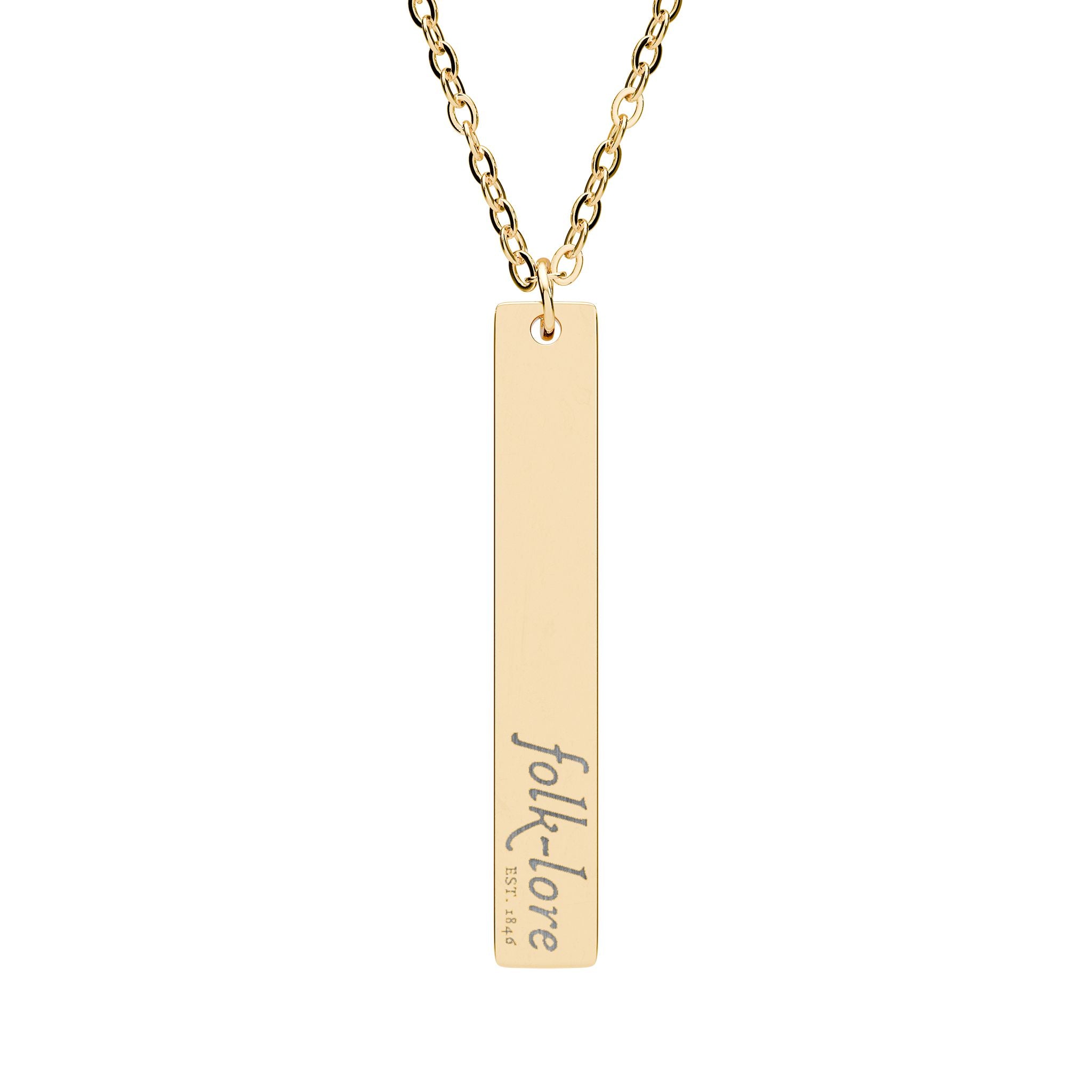 Folk-Lore Est. 1846 Vertical Bar Necklace – Limited Edition Pendant