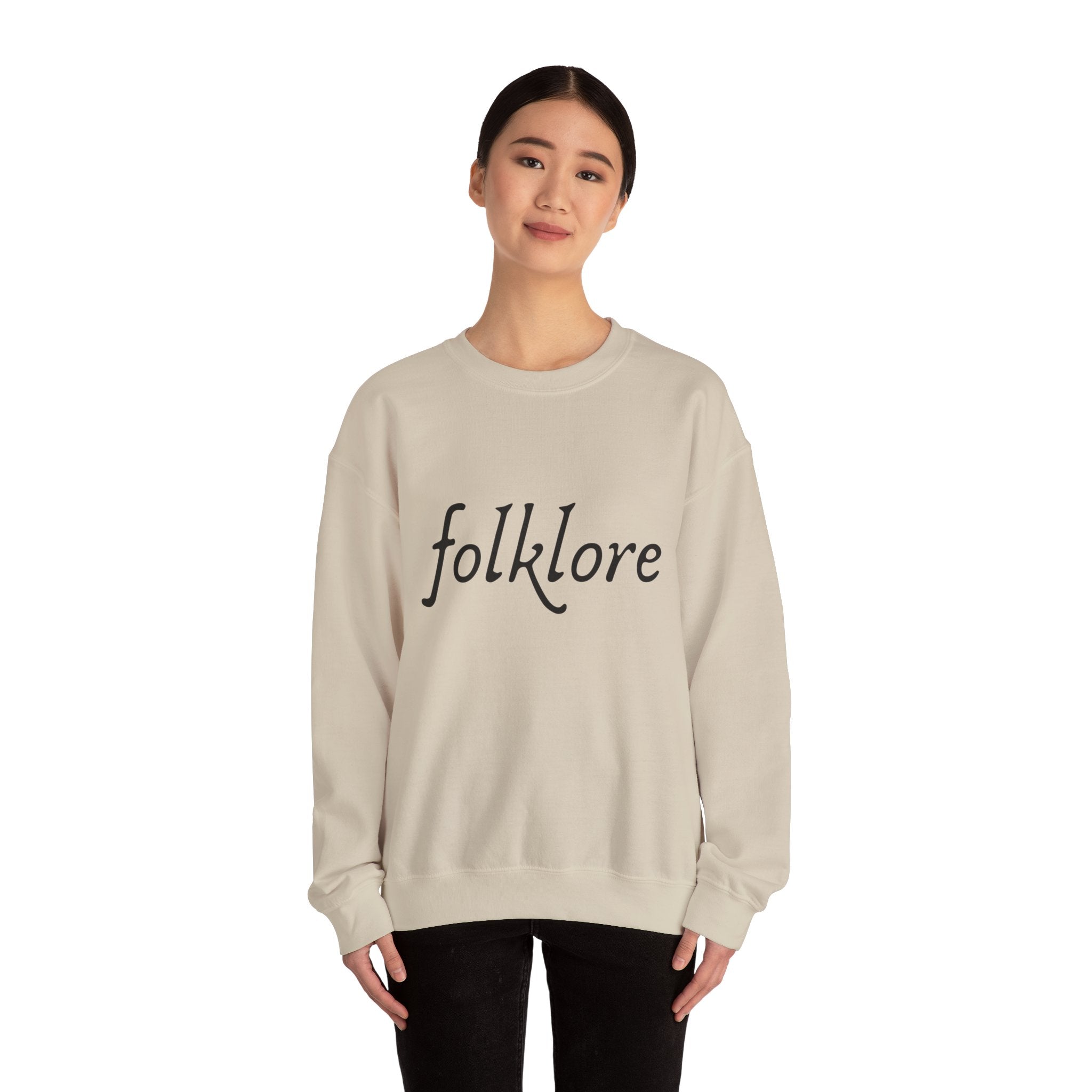 Folklore Embroidered Sweatshirt - Essential Cozy Crewneck Sweater