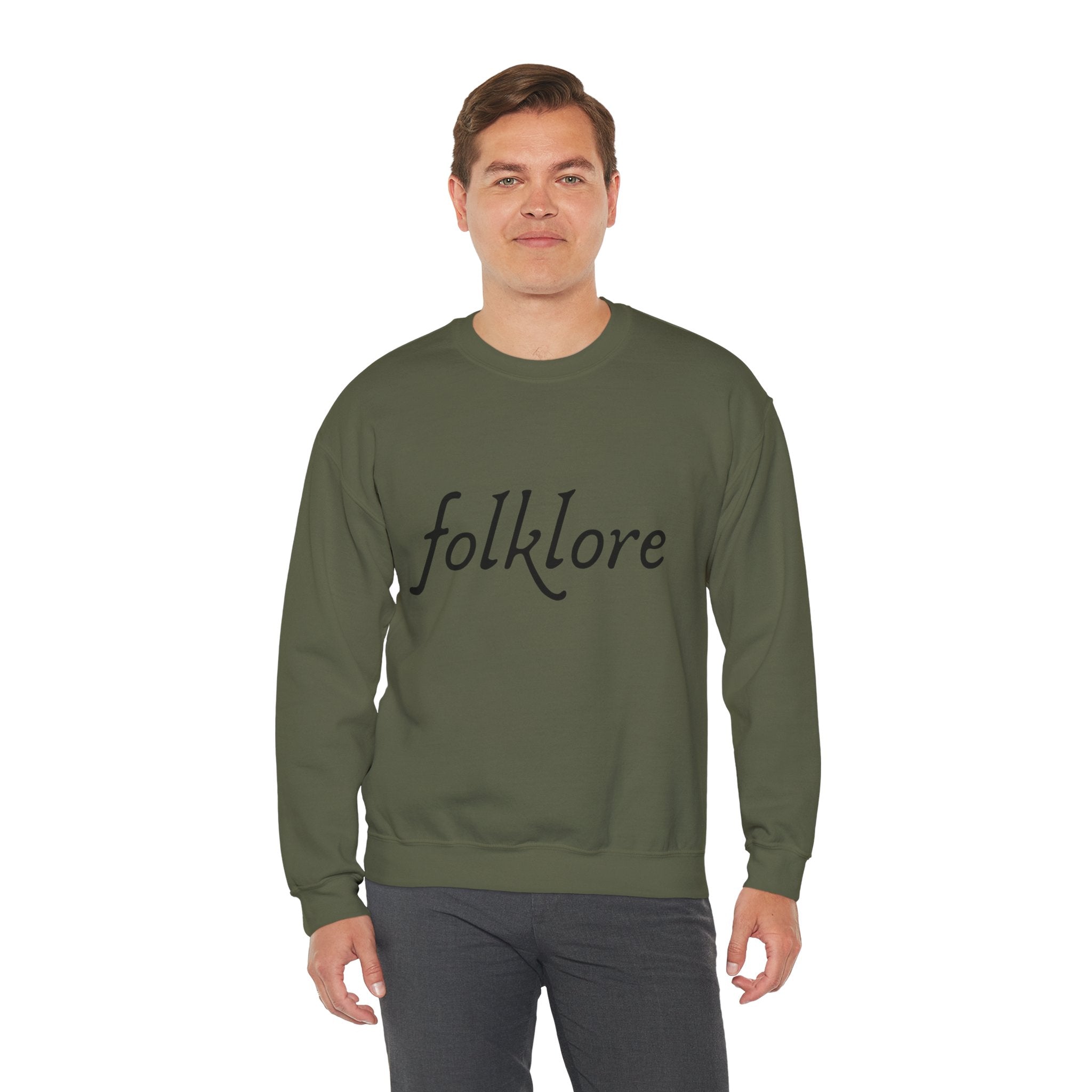 Folklore Embroidered Sweatshirt - Essential Cozy Crewneck Sweater