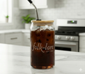 Folk-Lore Est. 1846 Engraved Glass Tumbler — Limited Edition 16oz Jar with Lid & Straw