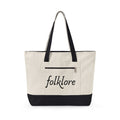 Folklore Large Tote Bag — Essential Zippered Canvas Carryall