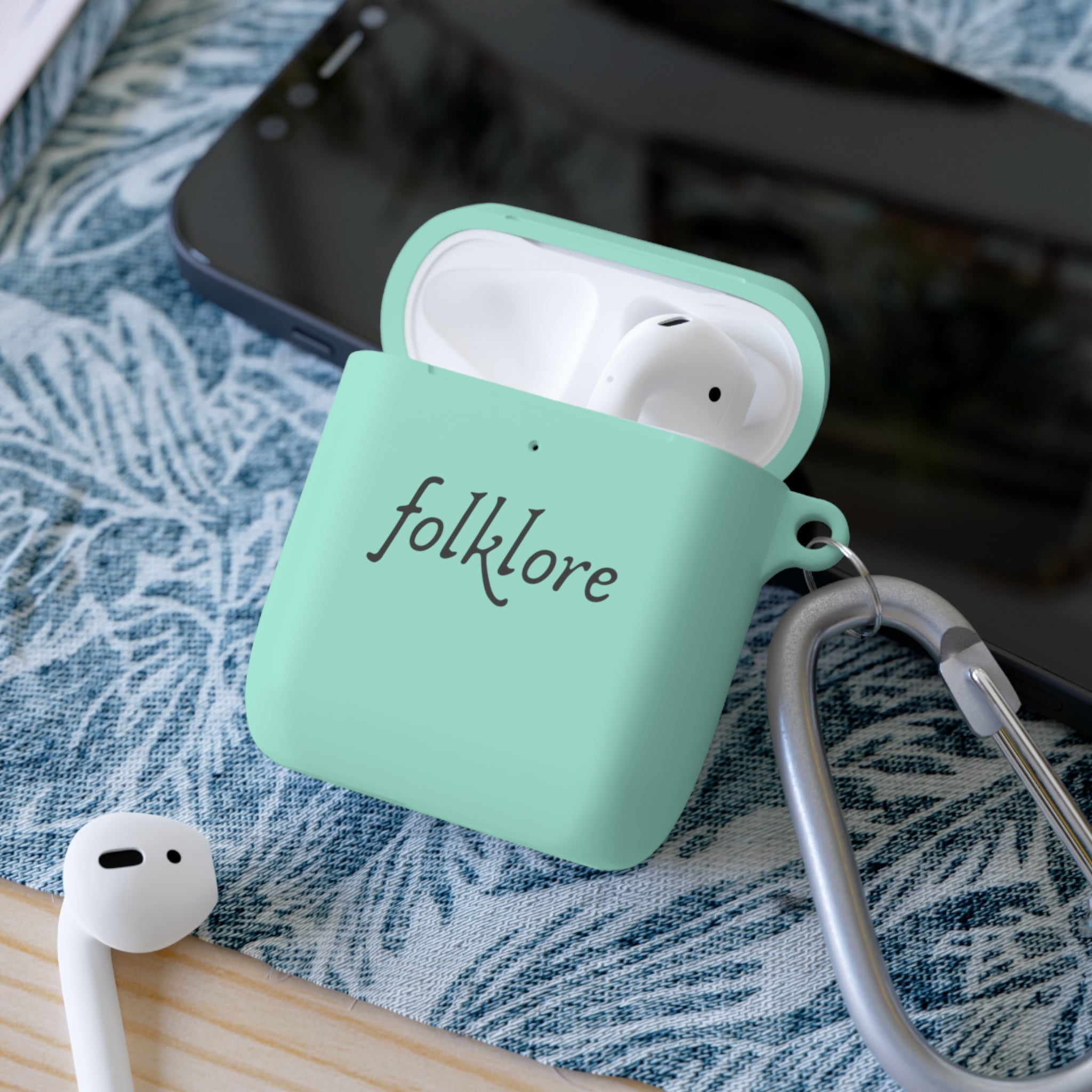 Folklore AirPods Case Cover with Carabiner – Essential Protective Silicone Sleeve - AirPods & AirPods Pro