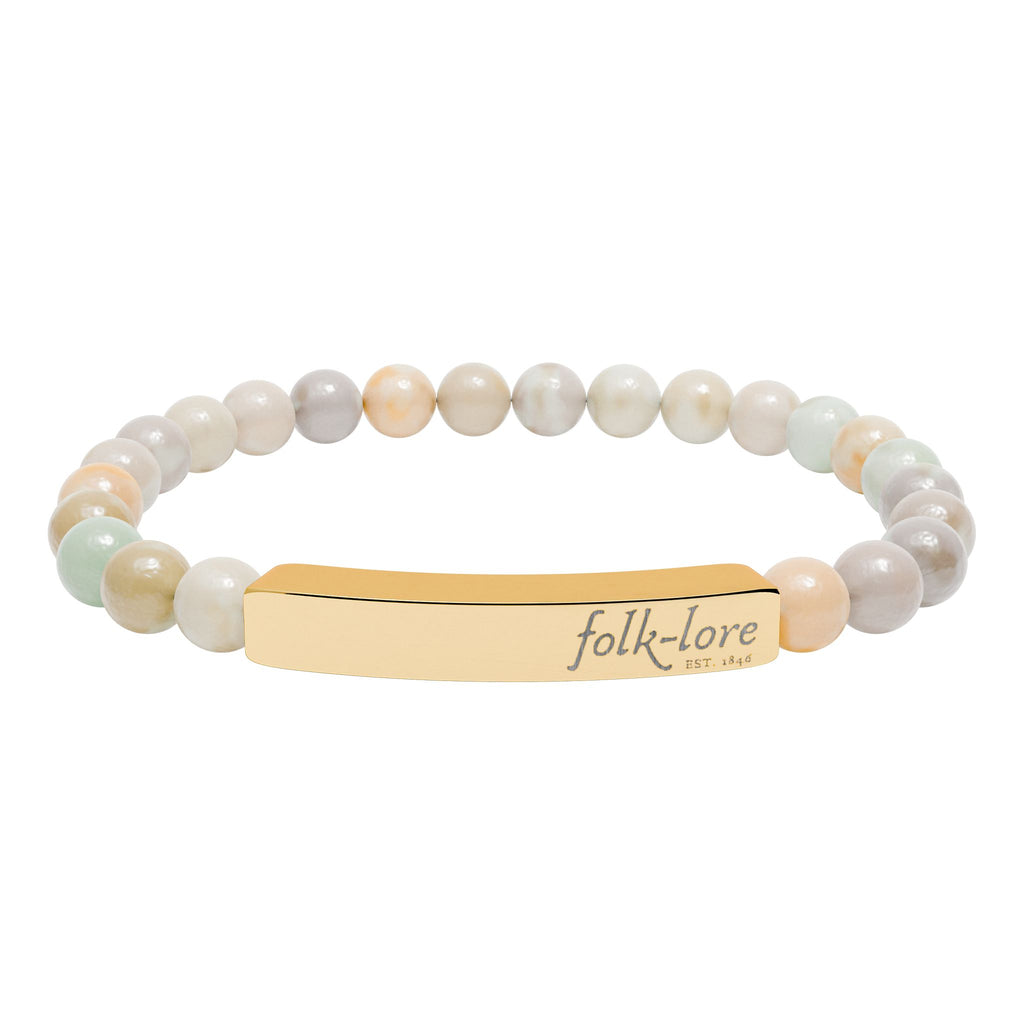 Folk-Lore Est. 1846 Natural Stone Bar Bracelet — Limited Edition Beaded Jewelry