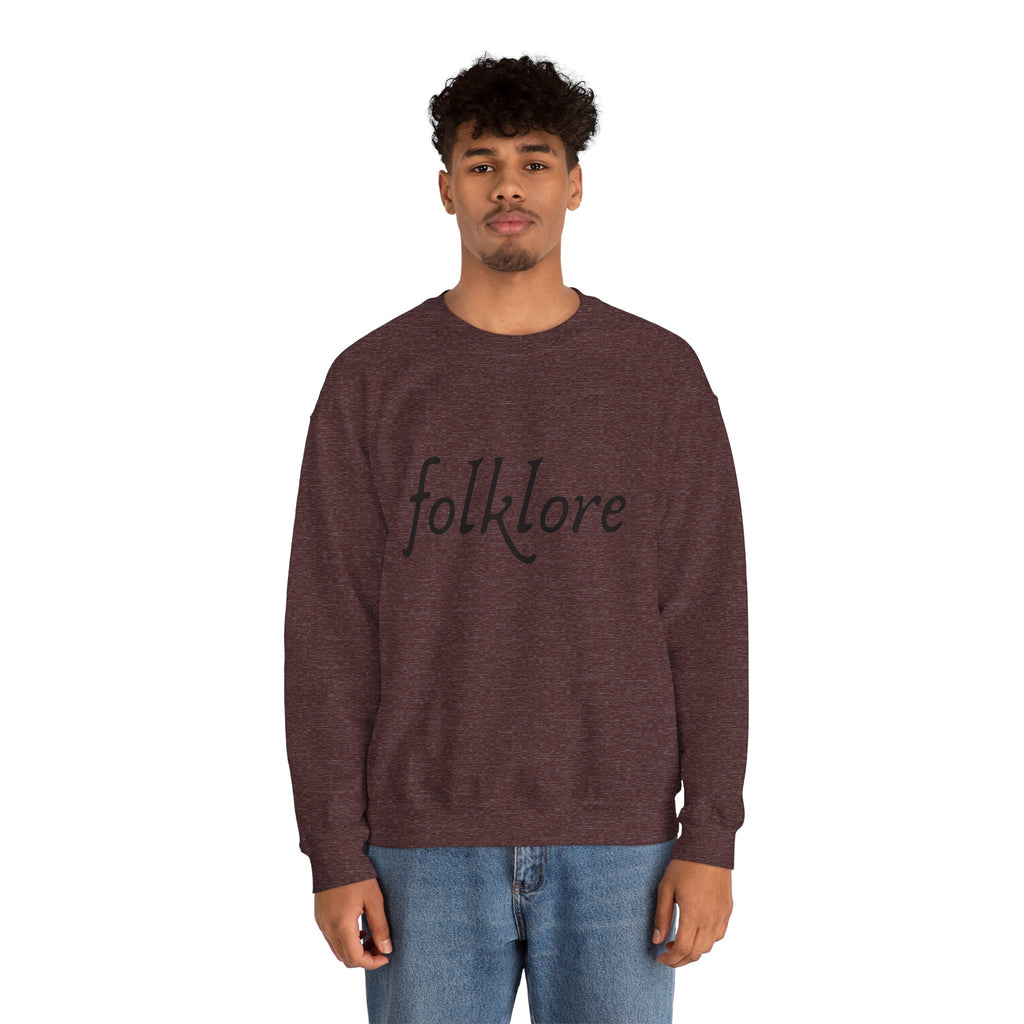 Folklore Embroidered Sweatshirt - Essential Cozy Crewneck Sweater