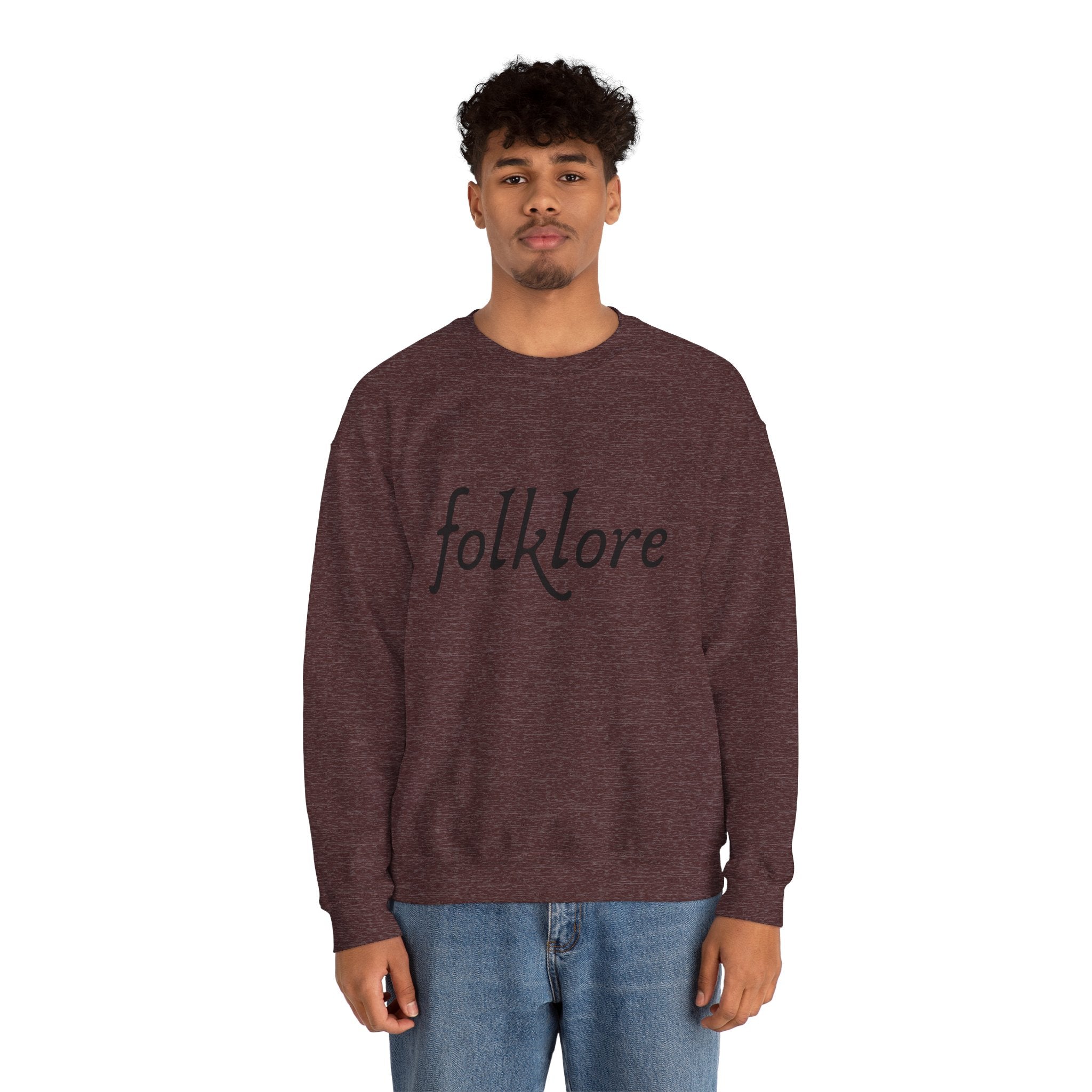 Folklore Embroidered Sweatshirt - Essential Cozy Crewneck Sweater