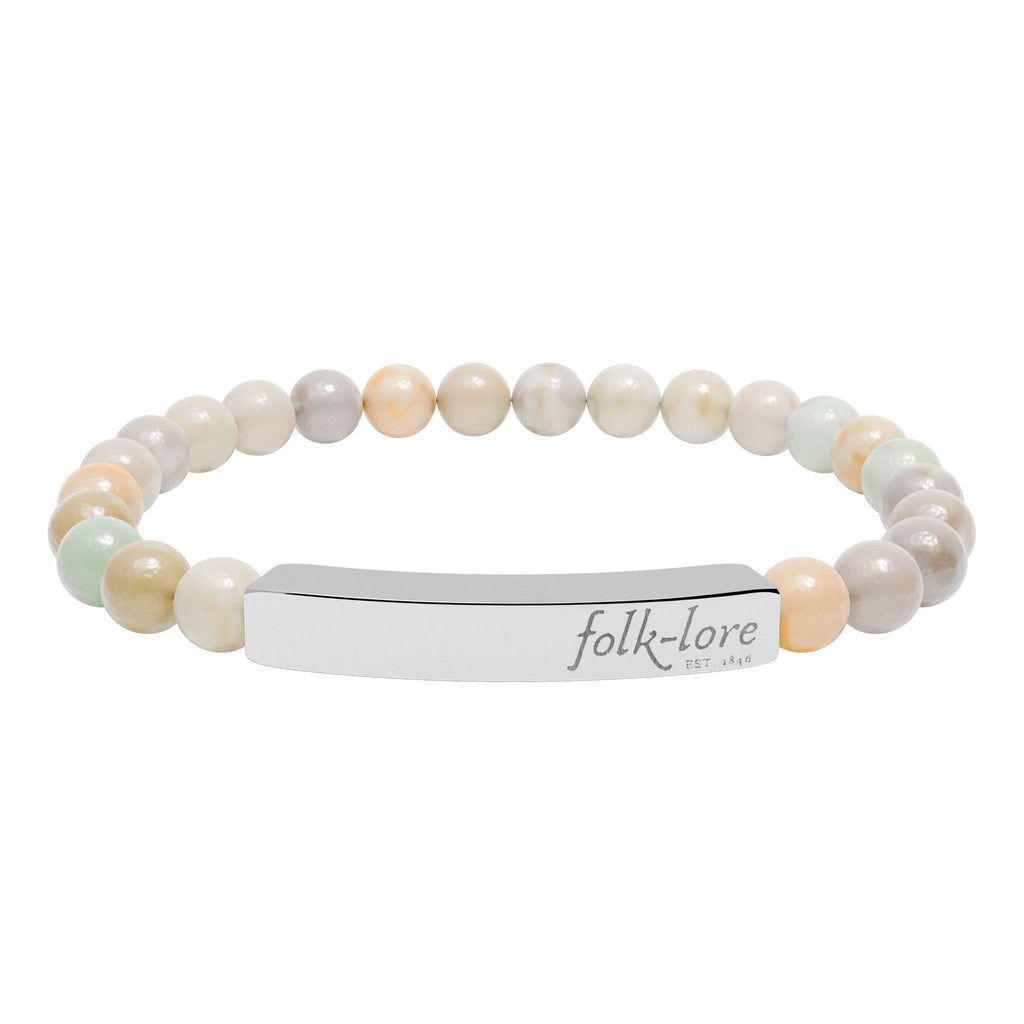 Folk-Lore Est. 1846 Natural Stone Bar Bracelet — Limited Edition Beaded Jewelry