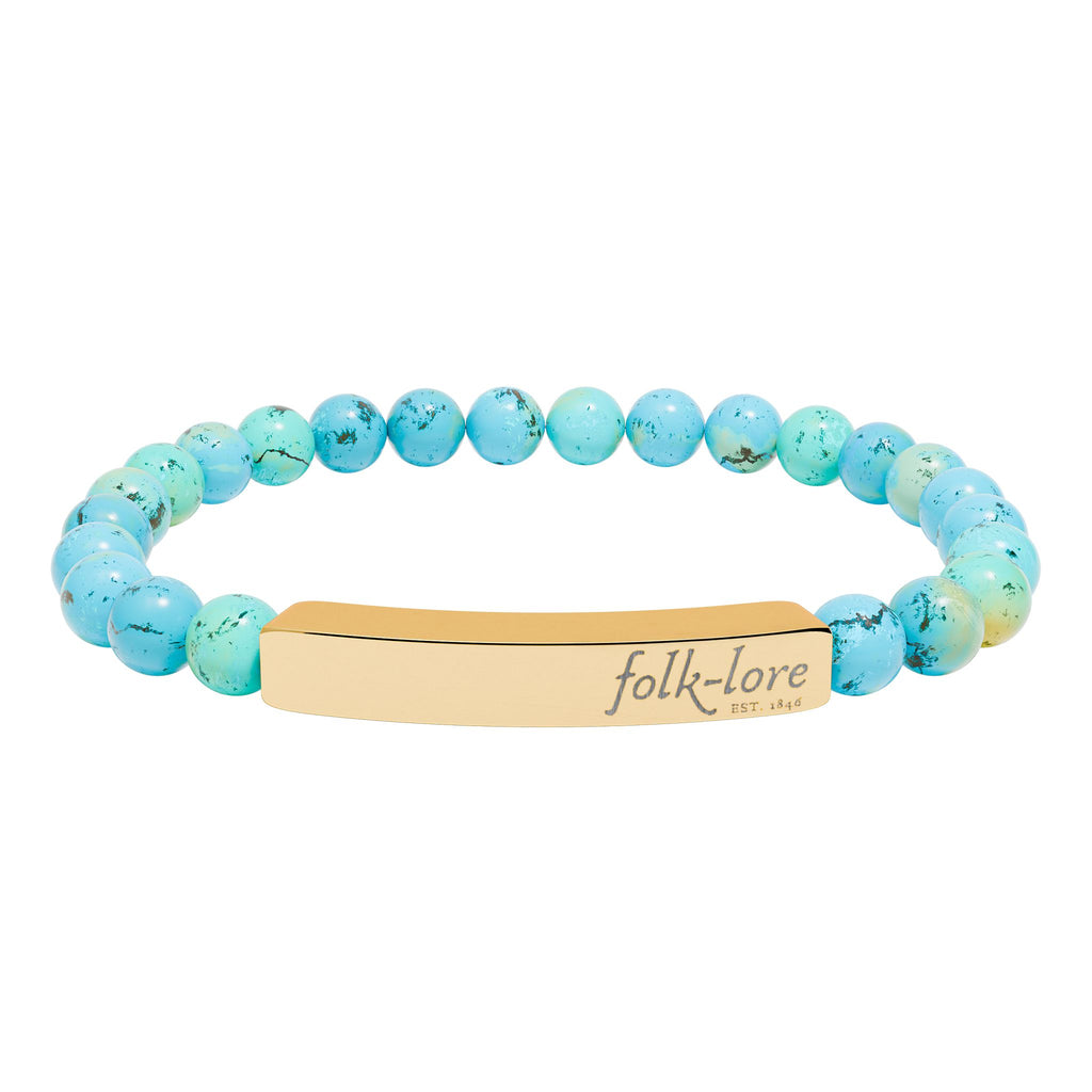 Folk-Lore Est. 1846 Natural Stone Bar Bracelet — Limited Edition Beaded Jewelry