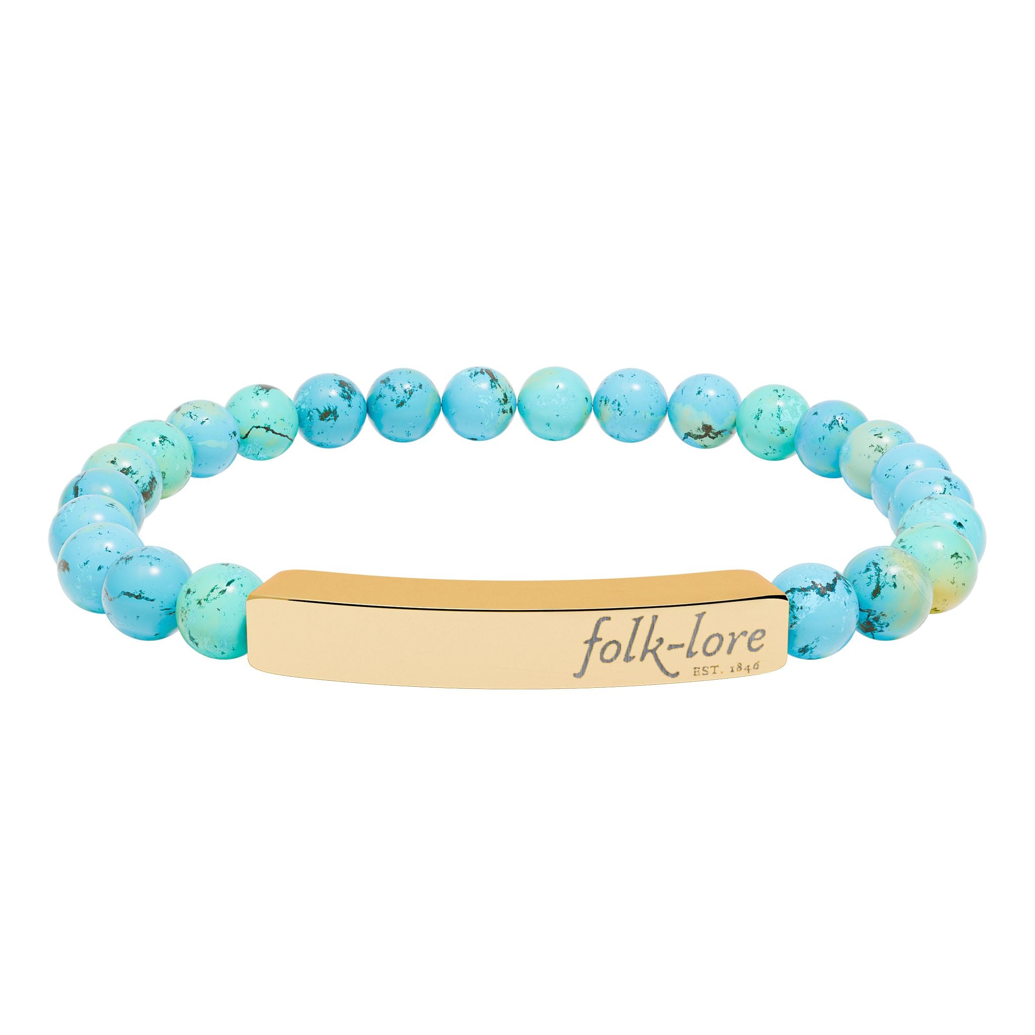 Folk-Lore Est. 1846 Natural Stone Bar Bracelet — Limited Edition Beaded Jewelry