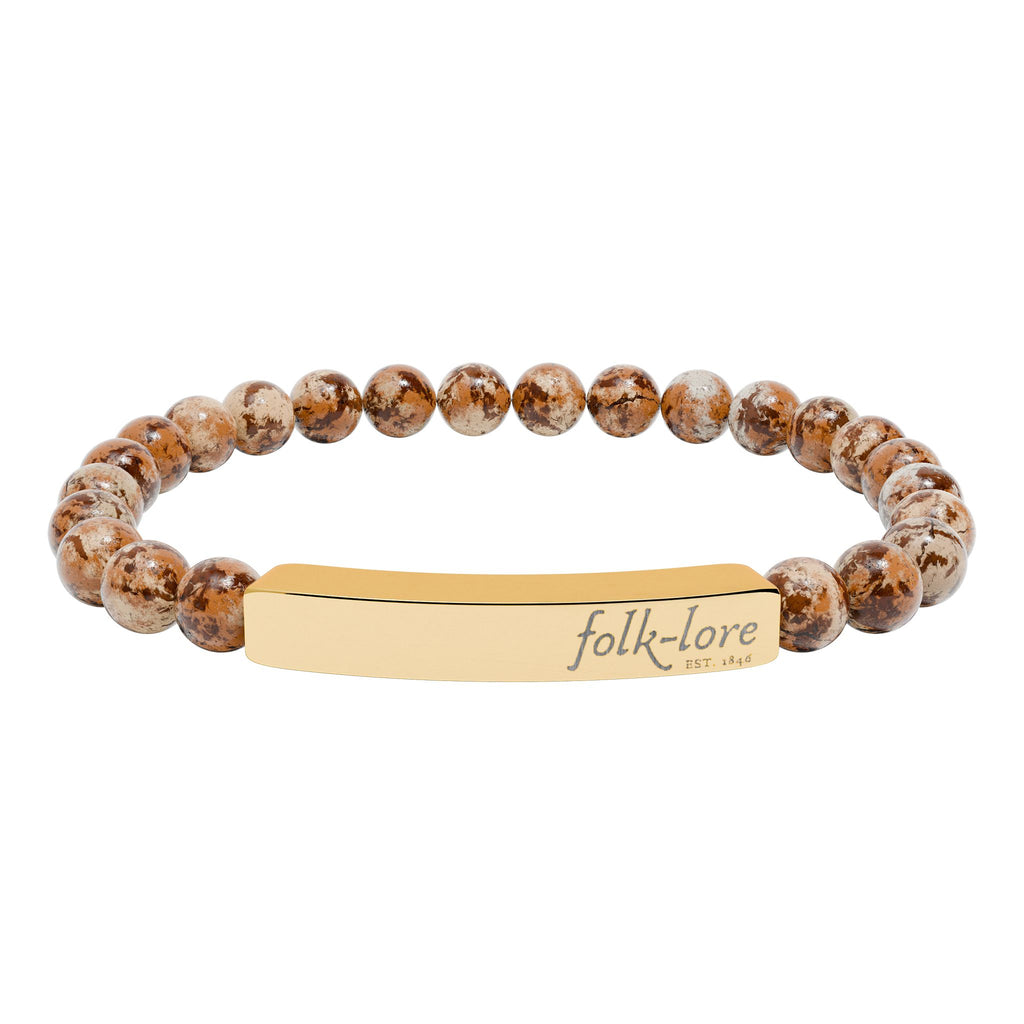Folk-Lore Est. 1846 Natural Stone Bar Bracelet — Limited Edition Beaded Jewelry