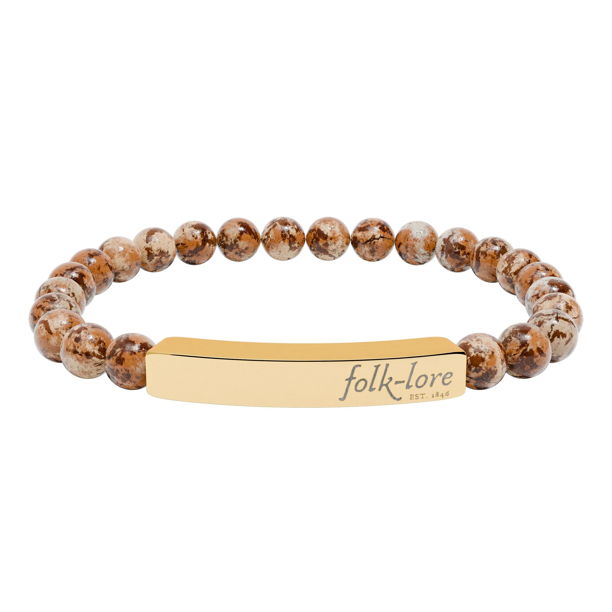 Folk-Lore Est. 1846 Natural Stone Bar Bracelet — Limited Edition Beaded Jewelry