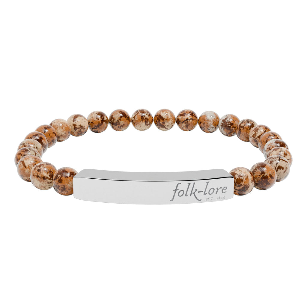 Folk-Lore Est. 1846 Natural Stone Bar Bracelet — Limited Edition Beaded Jewelry