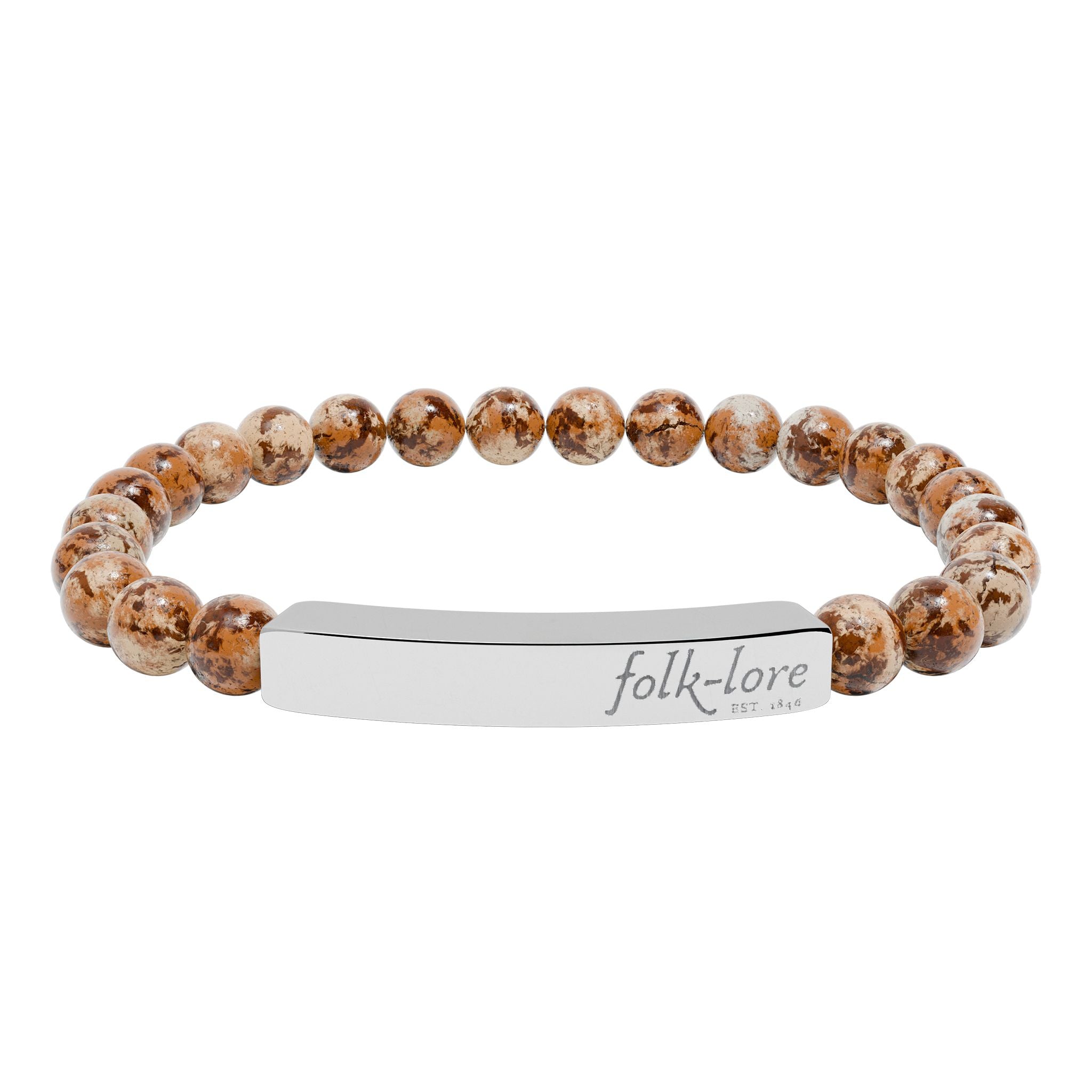 Folk-Lore Est. 1846 Natural Stone Bar Bracelet — Limited Edition Beaded Jewelry