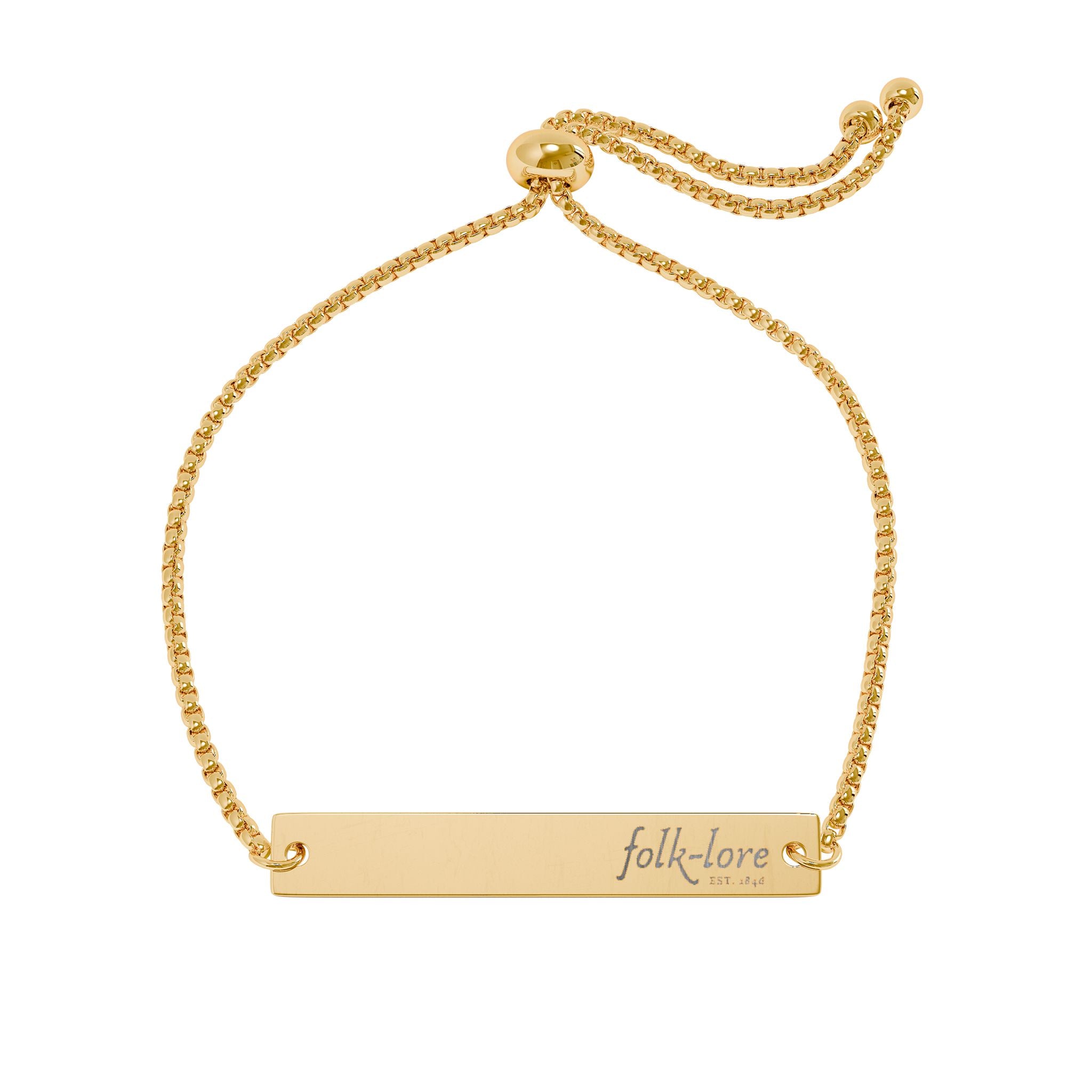 Folk-Lore Est. 1846 Adjustable Bar Bracelet — Limited Edition Jewelry