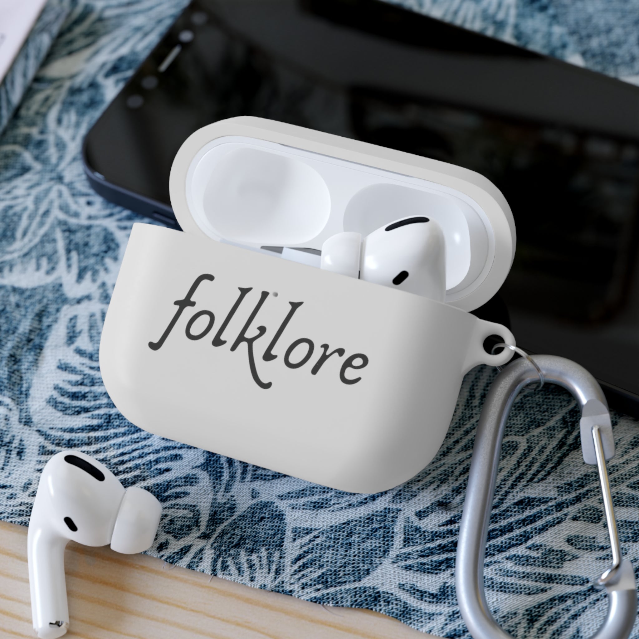 Folklore AirPods Case Cover with Carabiner – Essential Protective Silicone Sleeve - AirPods & AirPods Pro