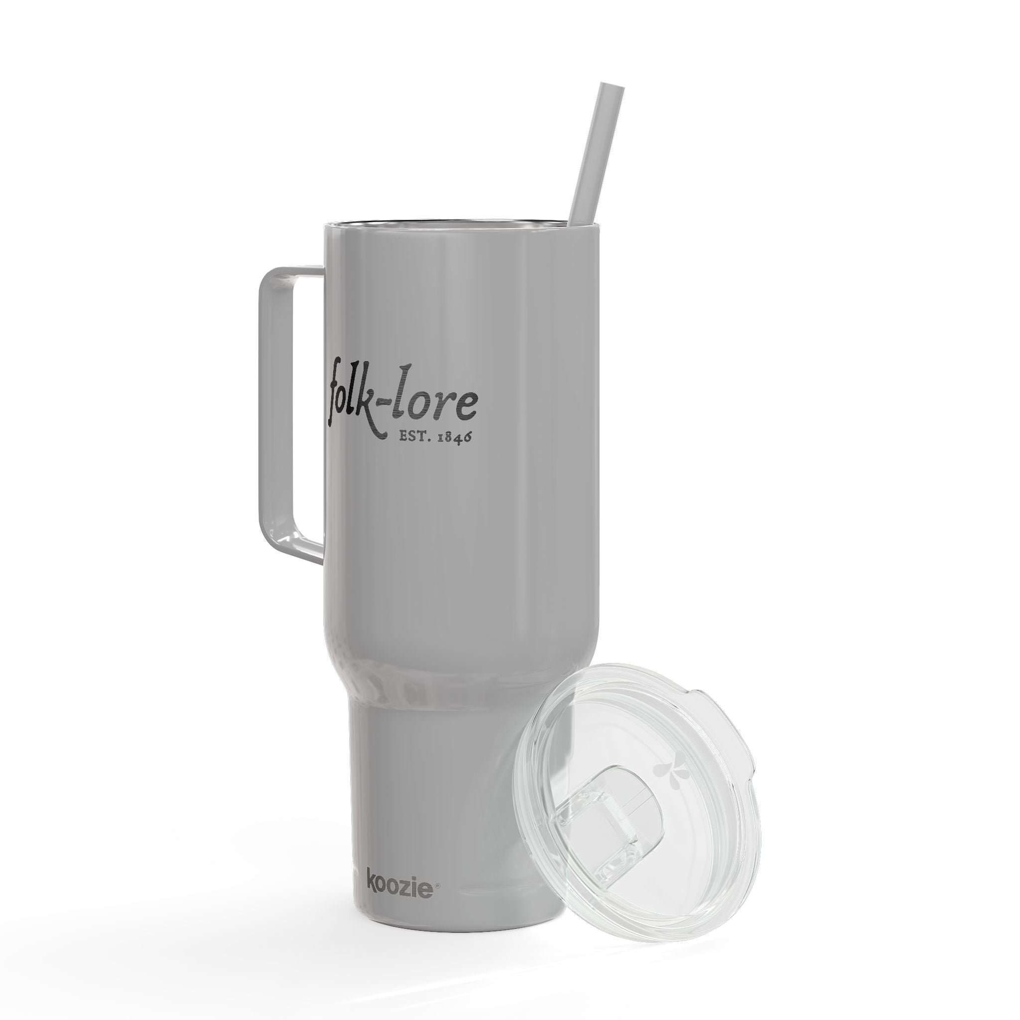 Folk-Lore Est. 1846 Engraved Insulated Tumbler — Limited Edition 40 oz Travel Cup with Lid & Straw
