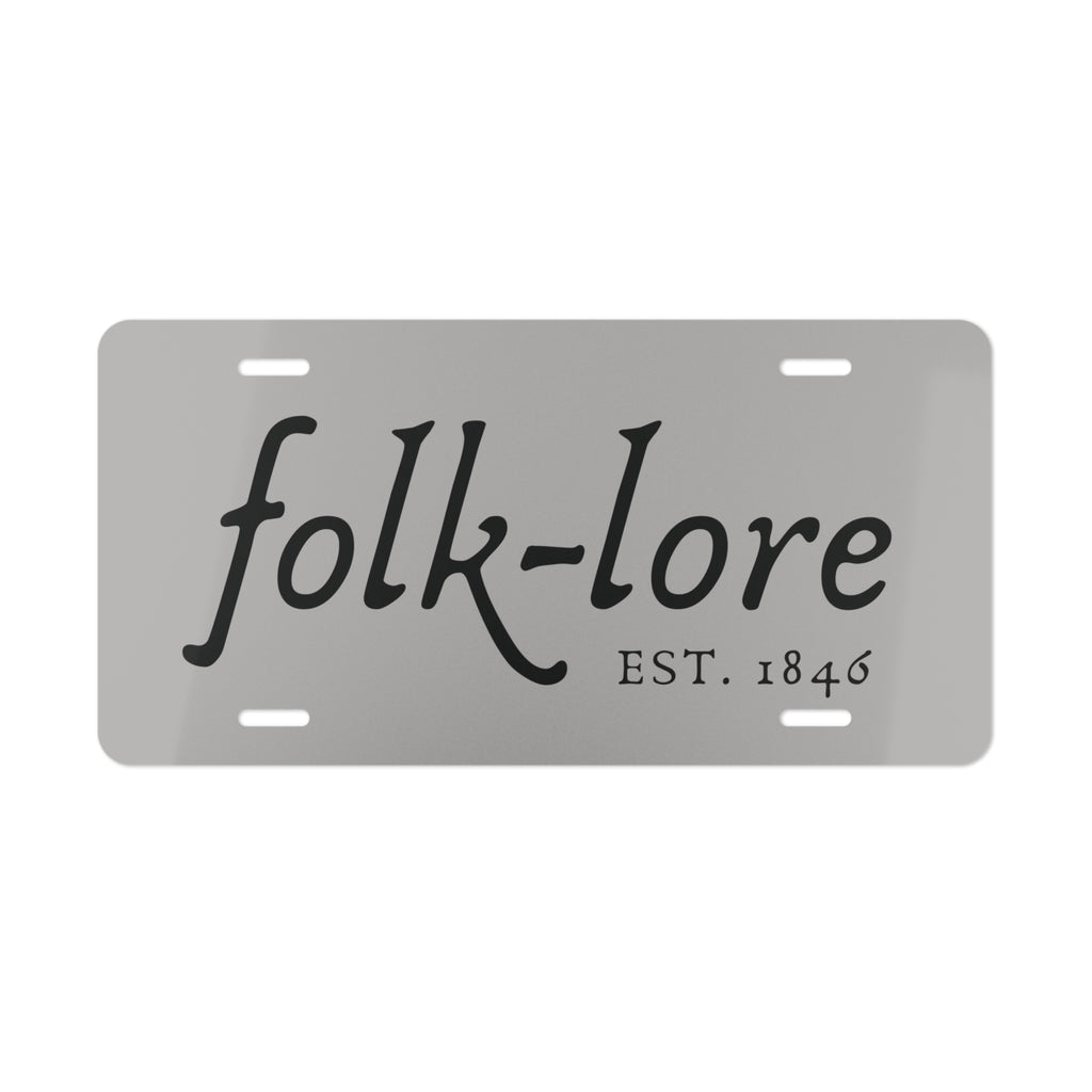 Folk-Lore Est. 1846 Metal Vanity Plate — Limited Edition Decorative Sign / License Plate