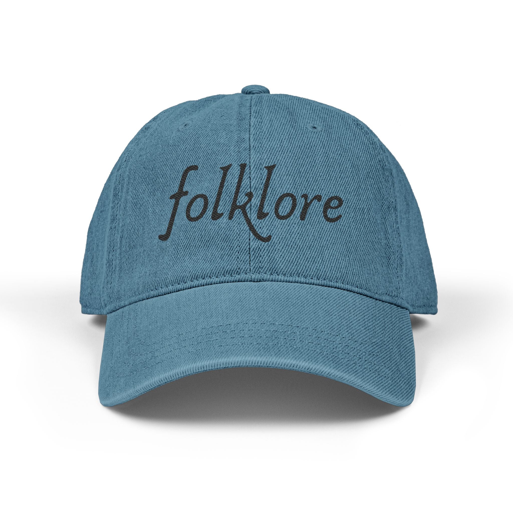 Folklore Embroidered Denim Hat — Essential Baseball Cap